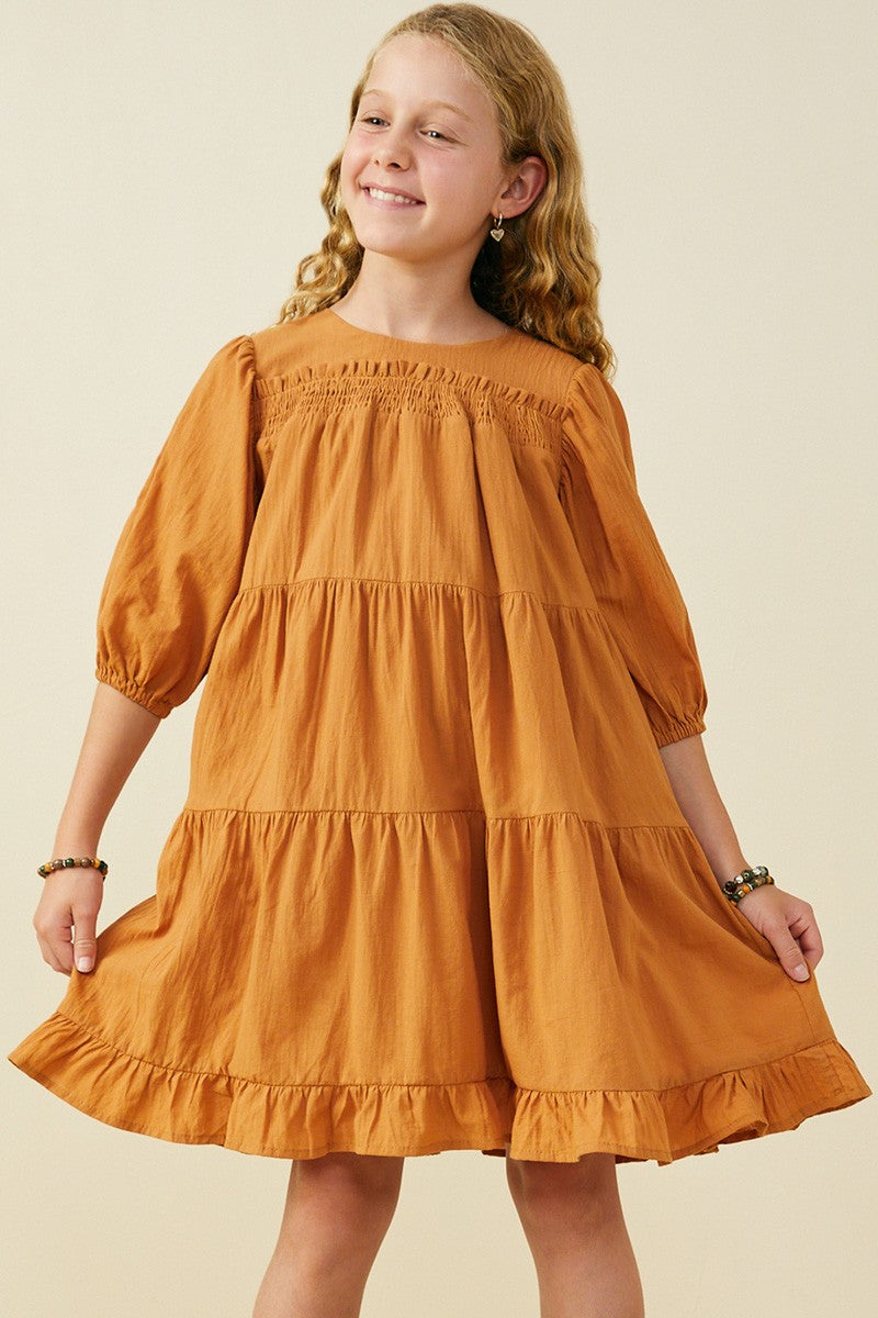 Camel Tiered Dress