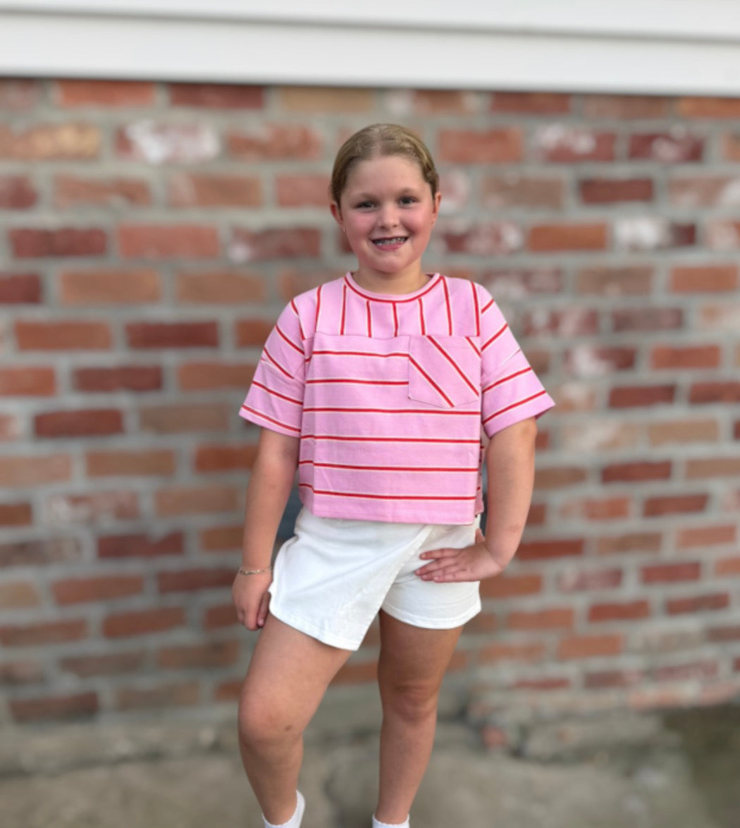 Red & Pink Striped Shirt