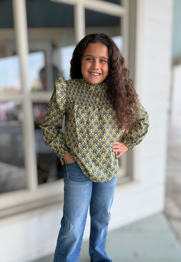 Teal Marie Top