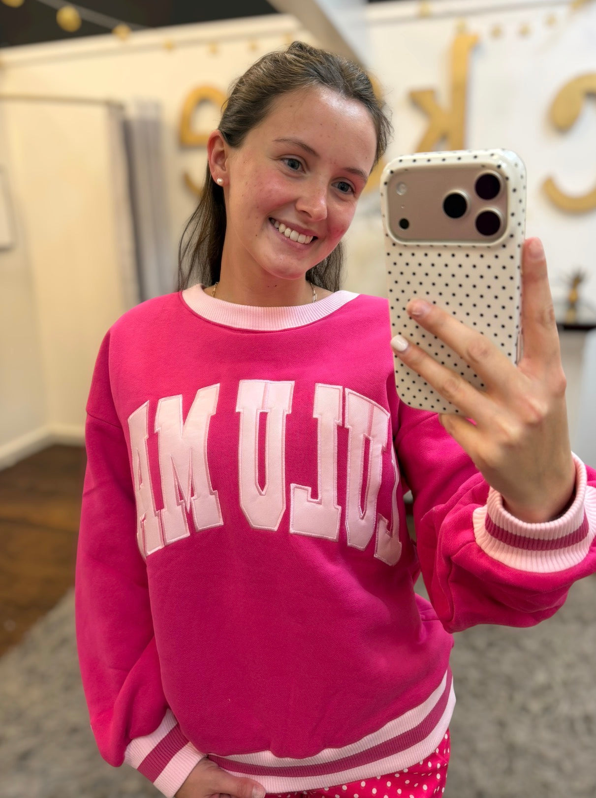 Hot & Light Pink Tween Sweatshirt