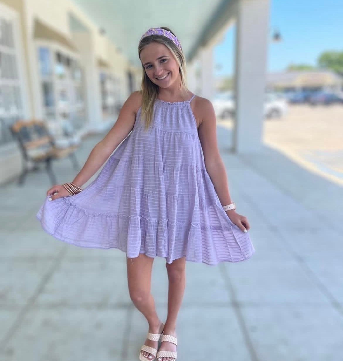 Purple Halter Top Dress