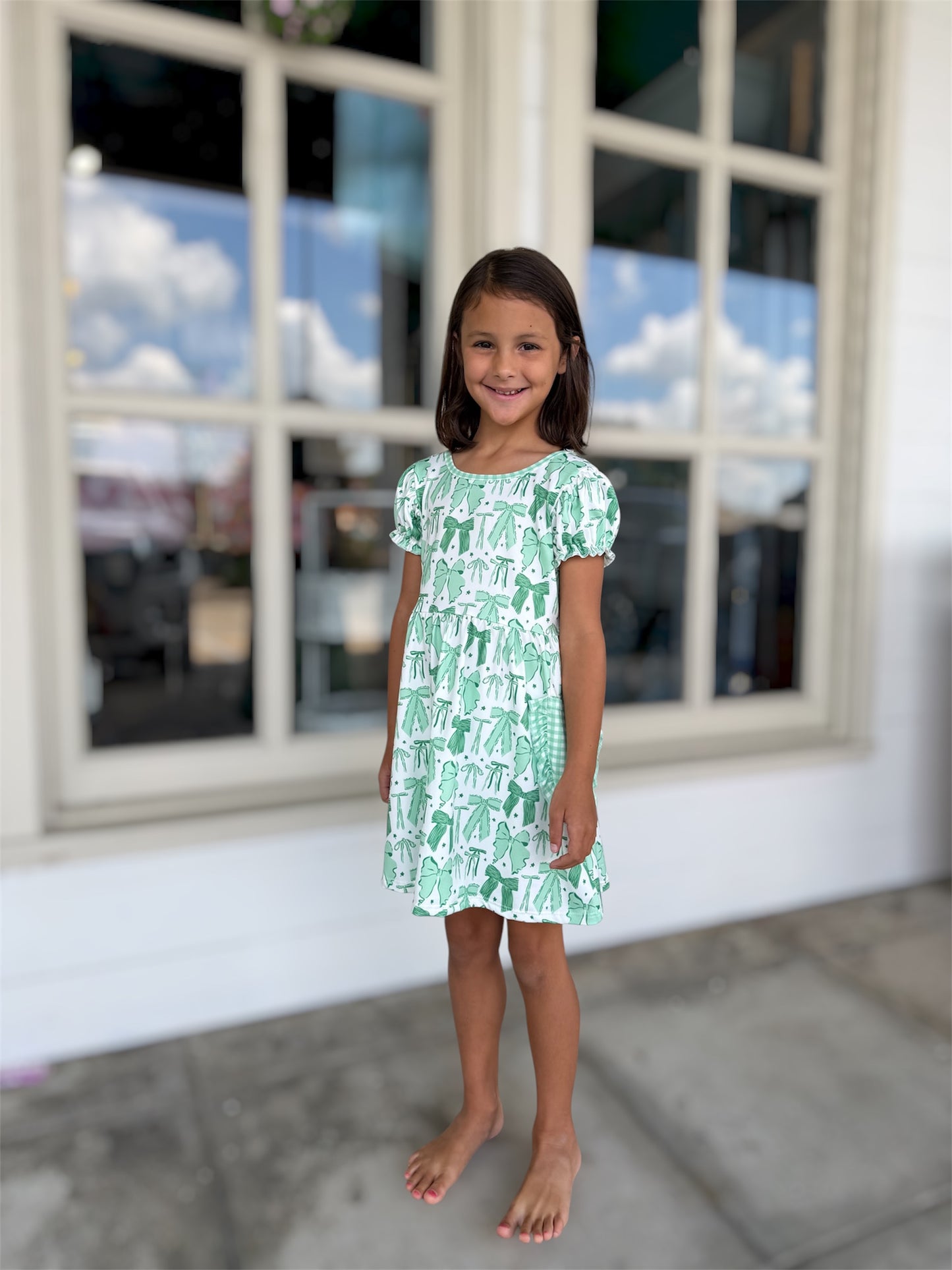 Green Bow Dress