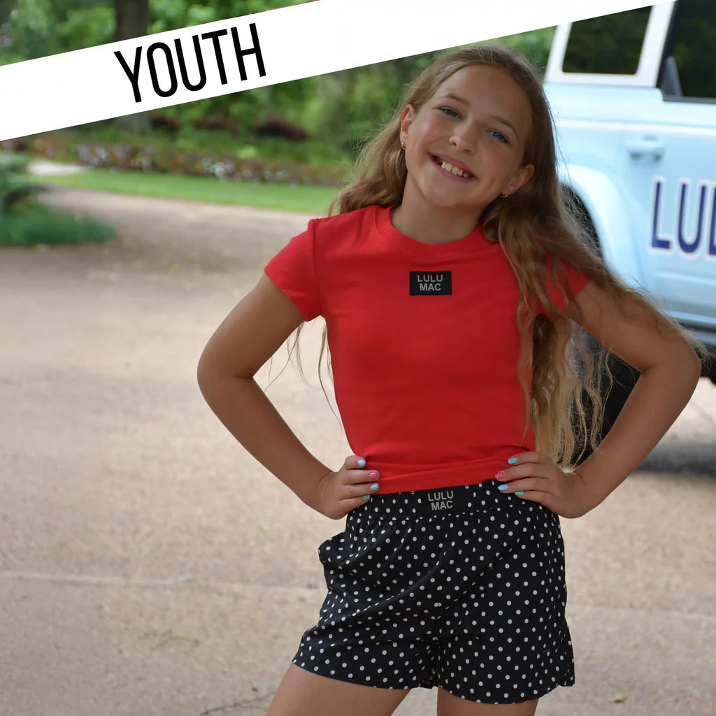 Black Mini Polka Dot Youth Lulu Mac Shorts