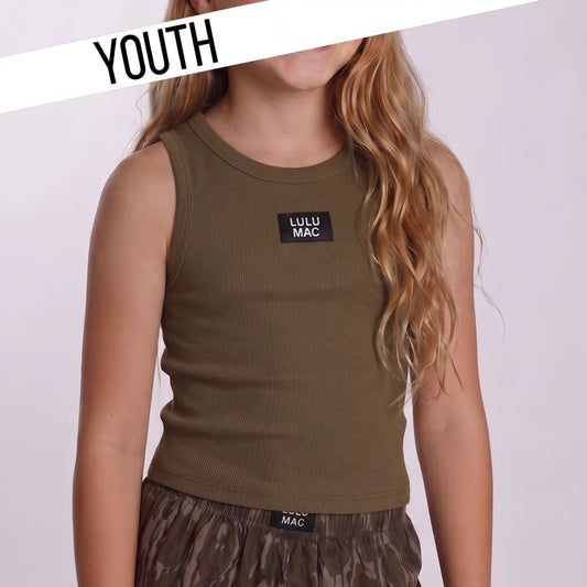 Dark Olive Lulu Mac Tank - Youth