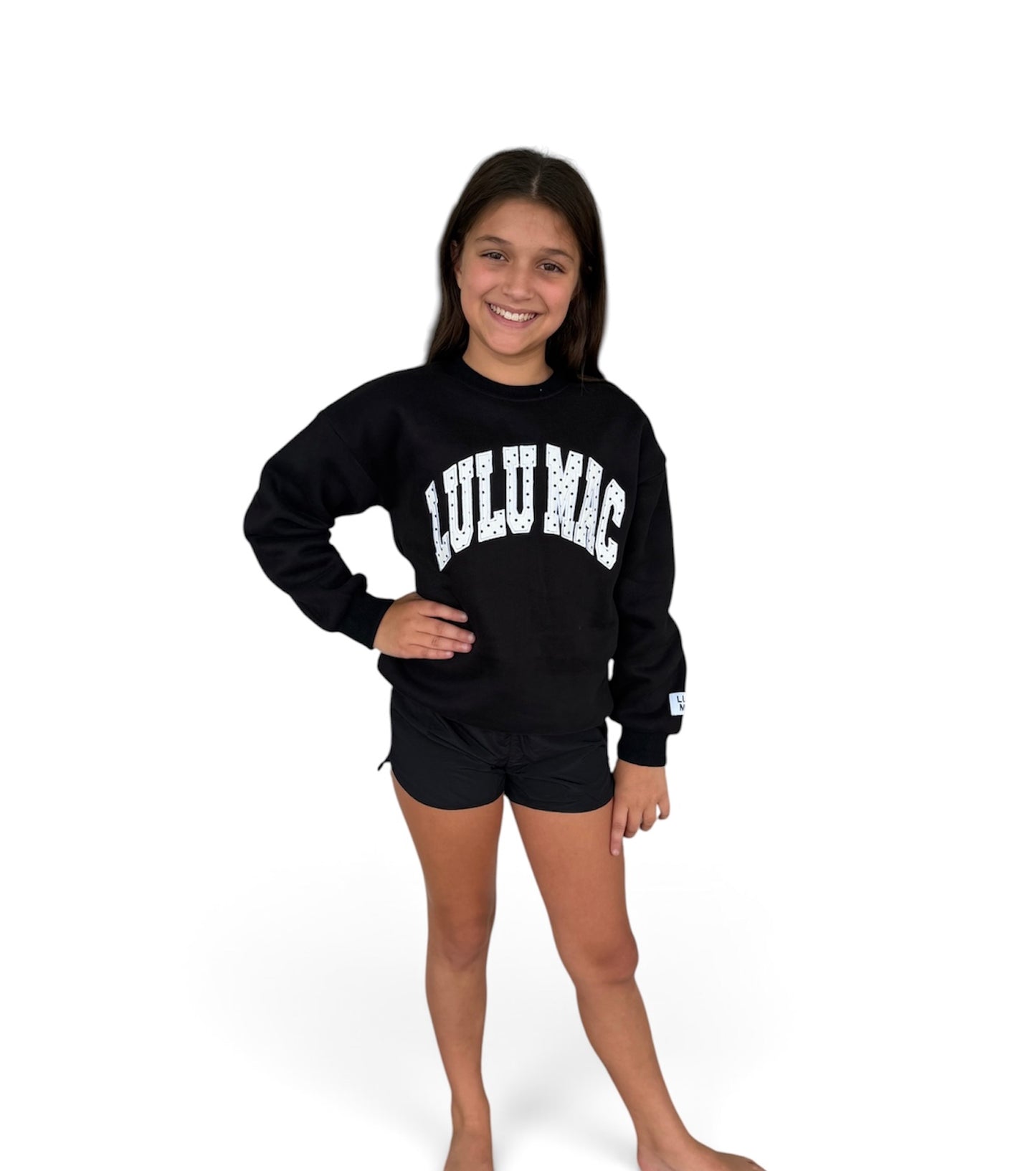 Black Polka Dot Youth Lulu Mac Sweatshirt