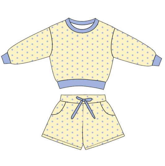 Blue & Yellow Polka Dot Set