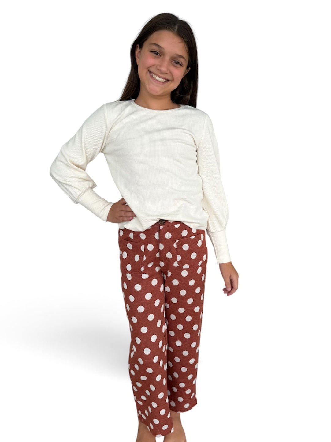 Rust Polka Dot Pants