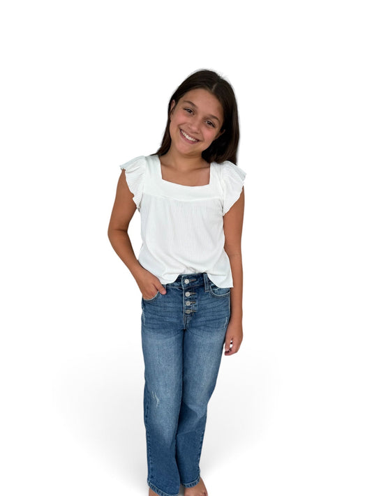 White Lily Ruffle Top