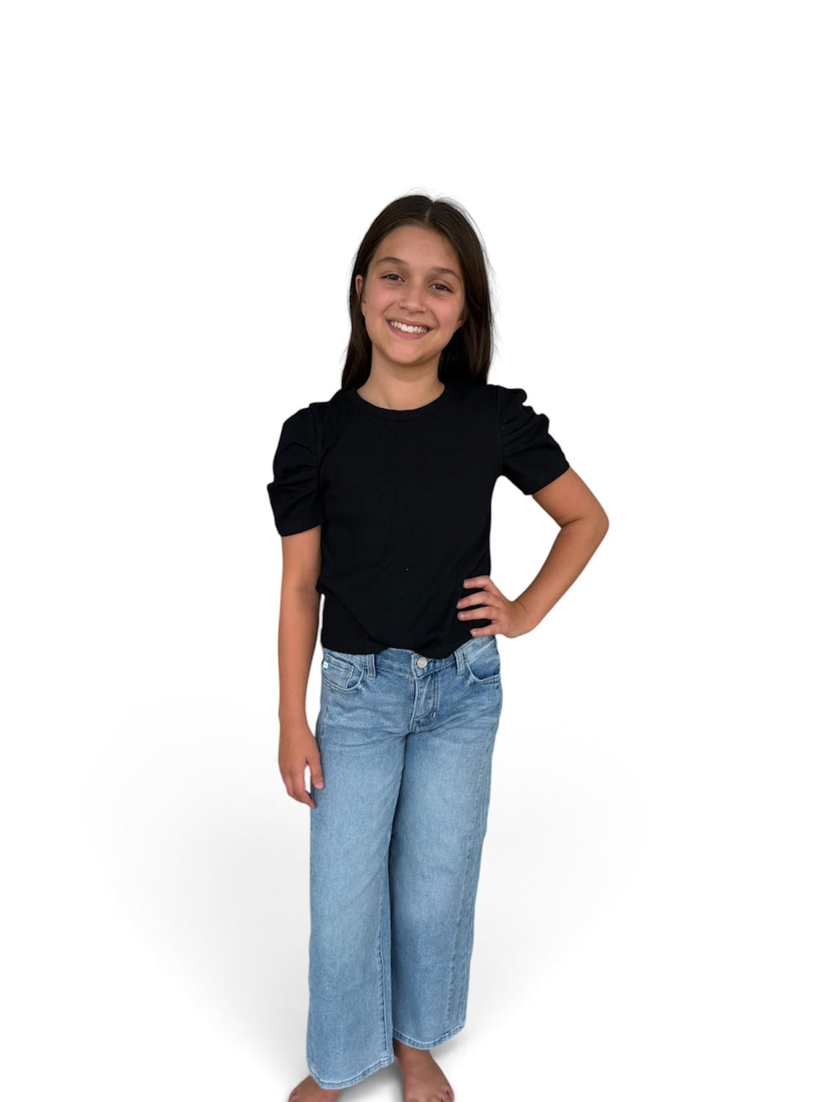 Black Puff Sleeve Shirt