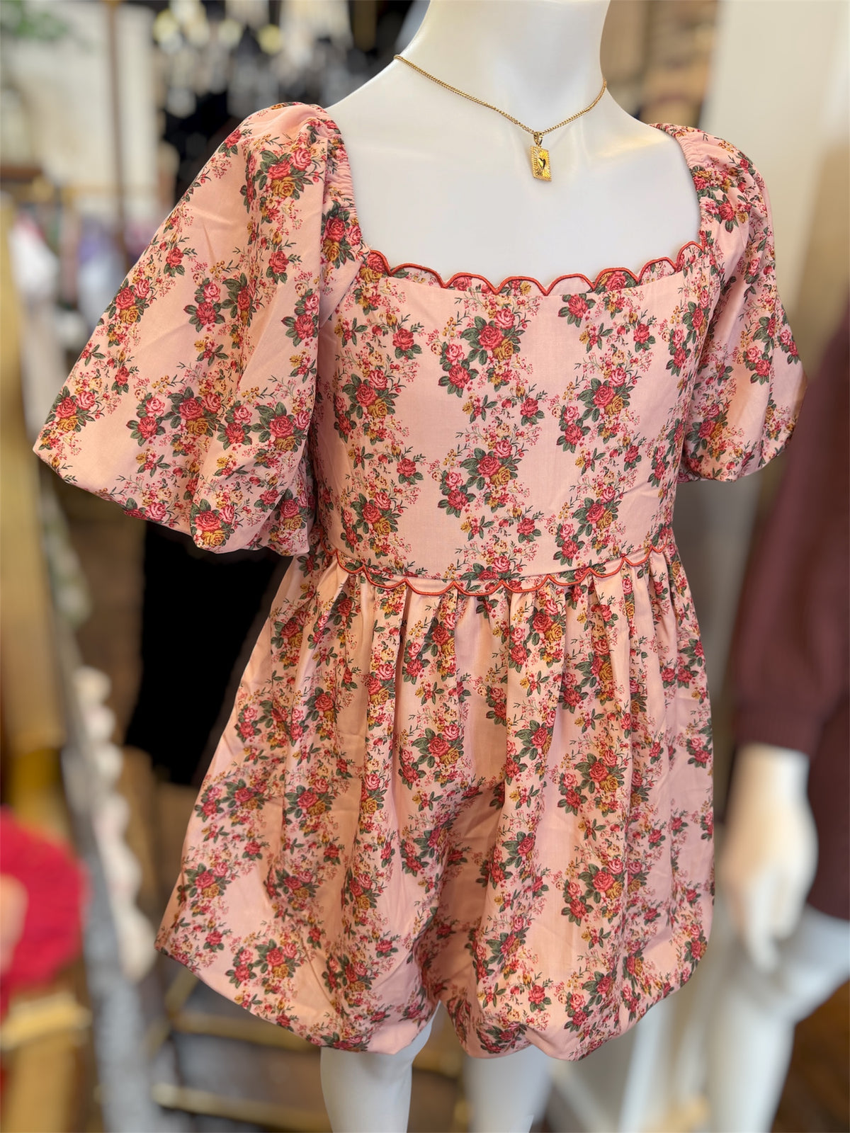 Coral/Orange/Red Scallop Dress