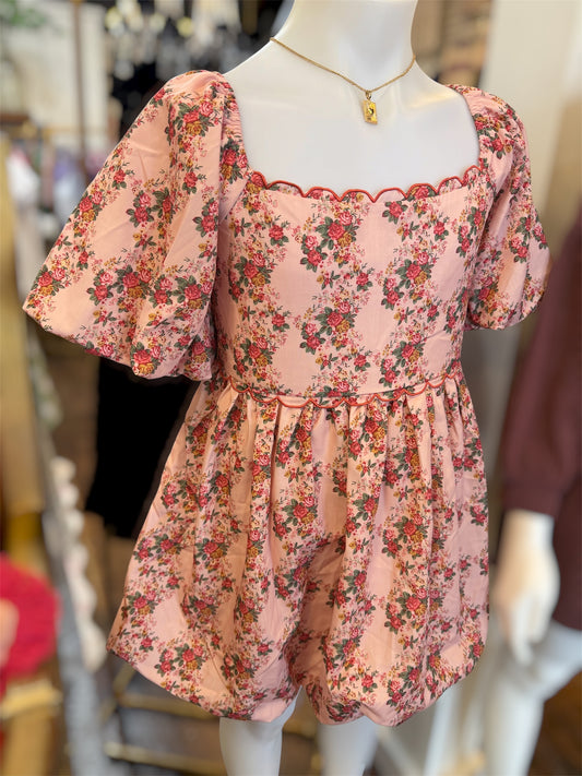 Coral/Orange/Red Scallop Dress