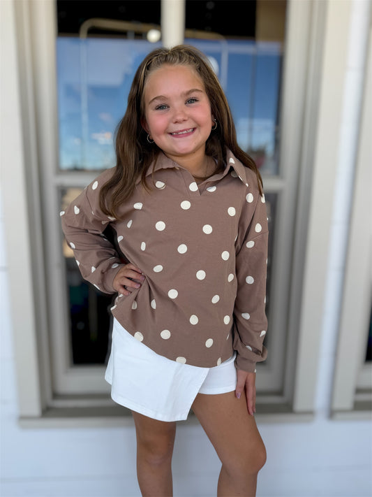 Brown Polka Dot Pullover