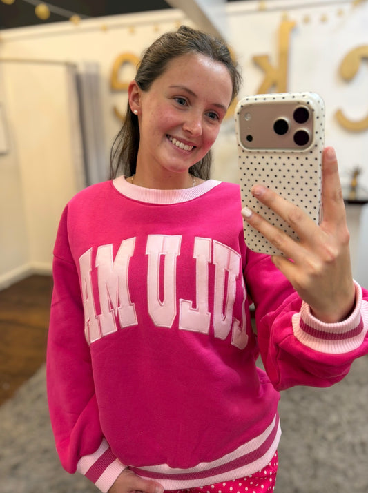 Hot & Light Pink Tween Sweatshirt