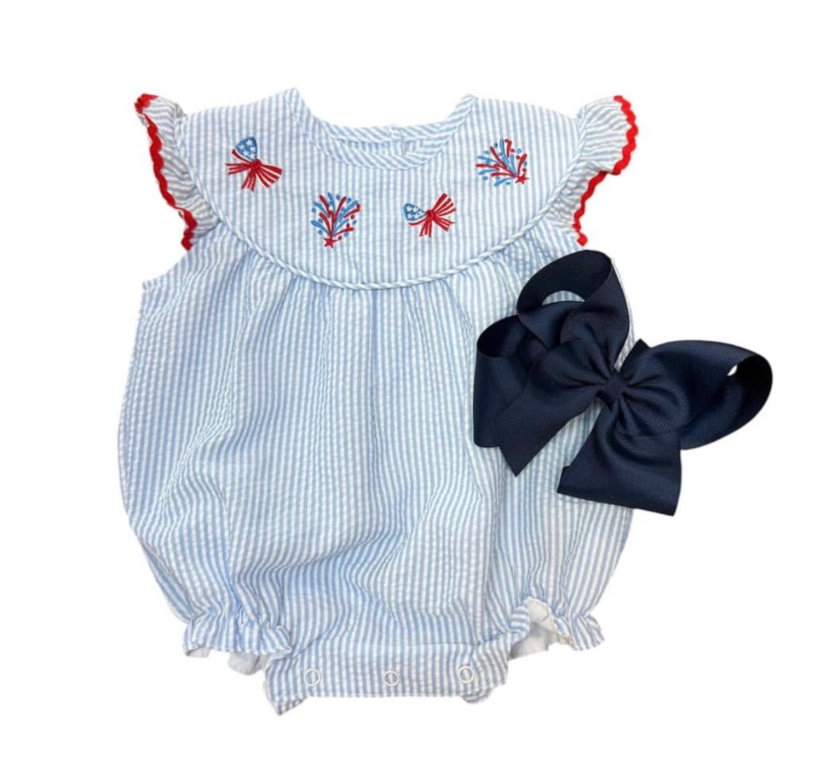 Red White & Blue Bow Bubble
