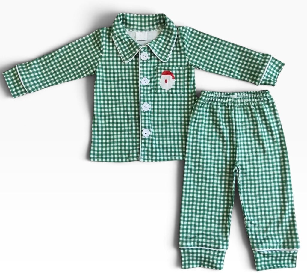 Santa Gingham PJs Set