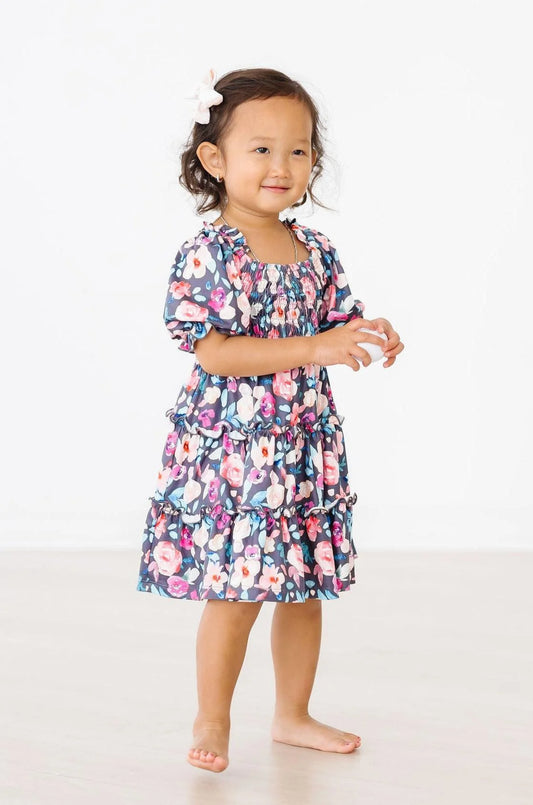 Navy Bloom Twirl Dress