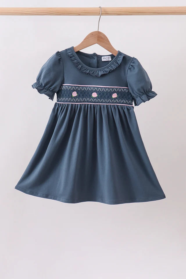 Navy Garden Rose Dress