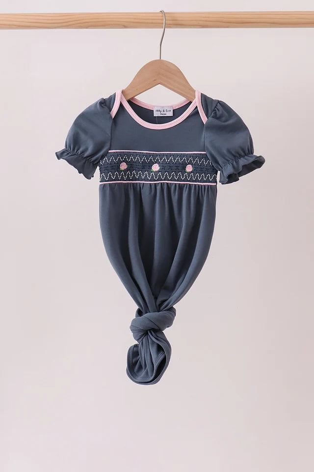 Navy Garden Rose Gown