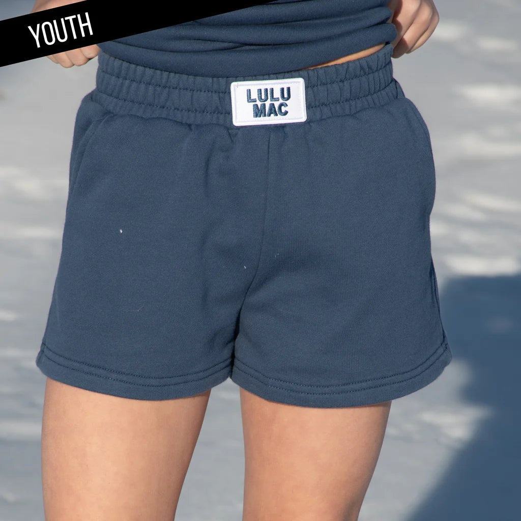 Navy Lulu Mac Terry Cloth Shorts - Tween