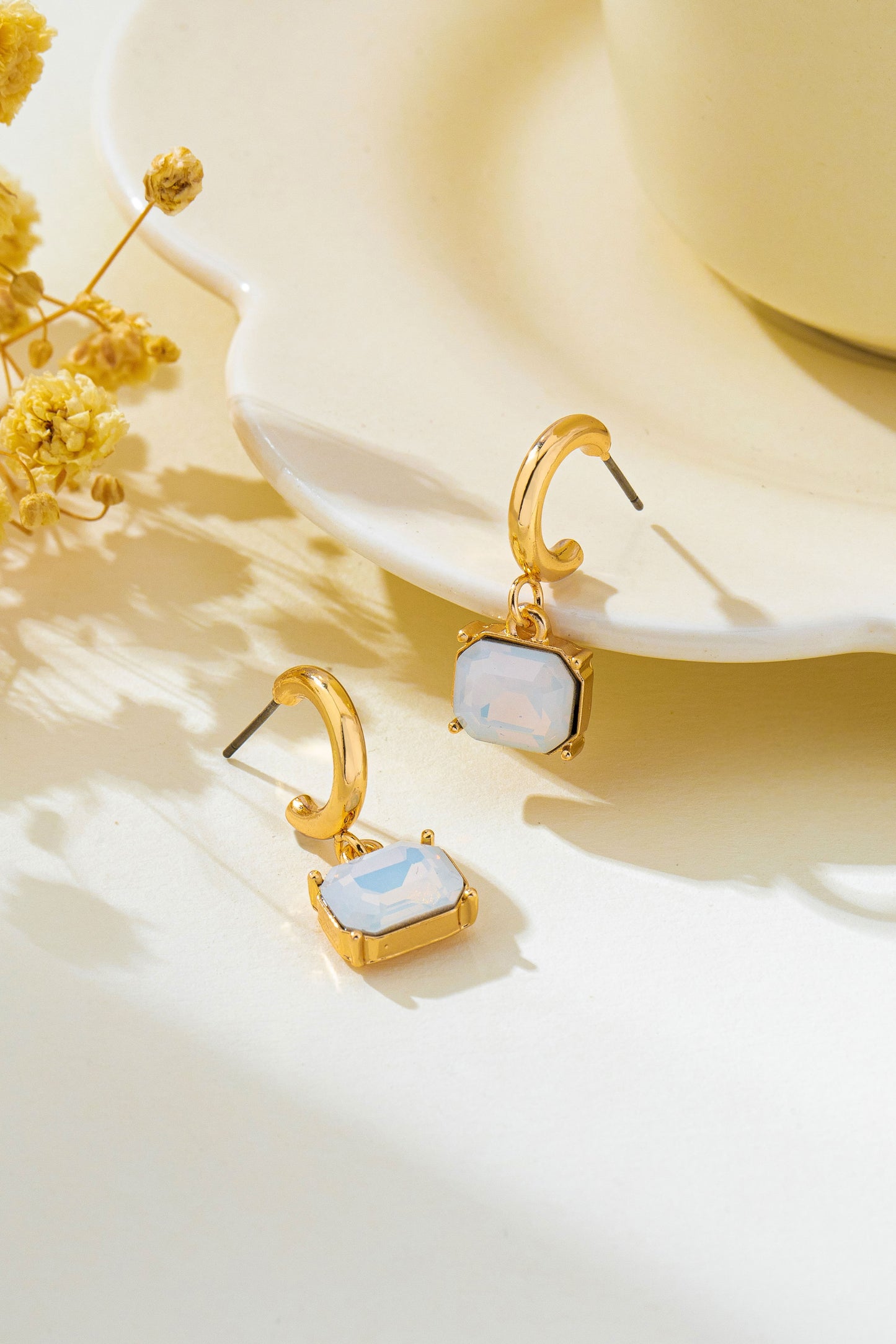 Opal Hoop Earrings
