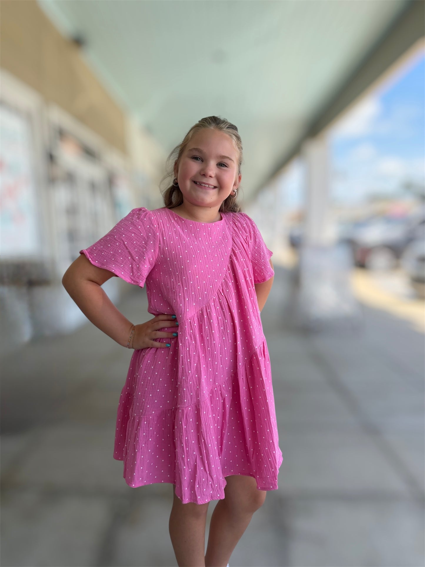 Pink Polka-Dot Dress