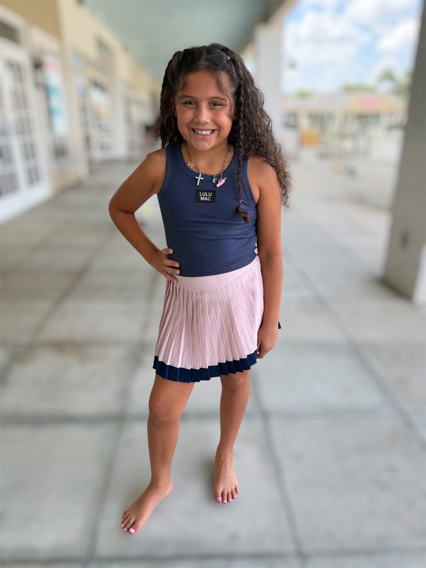Pinlk & Navy Skirt