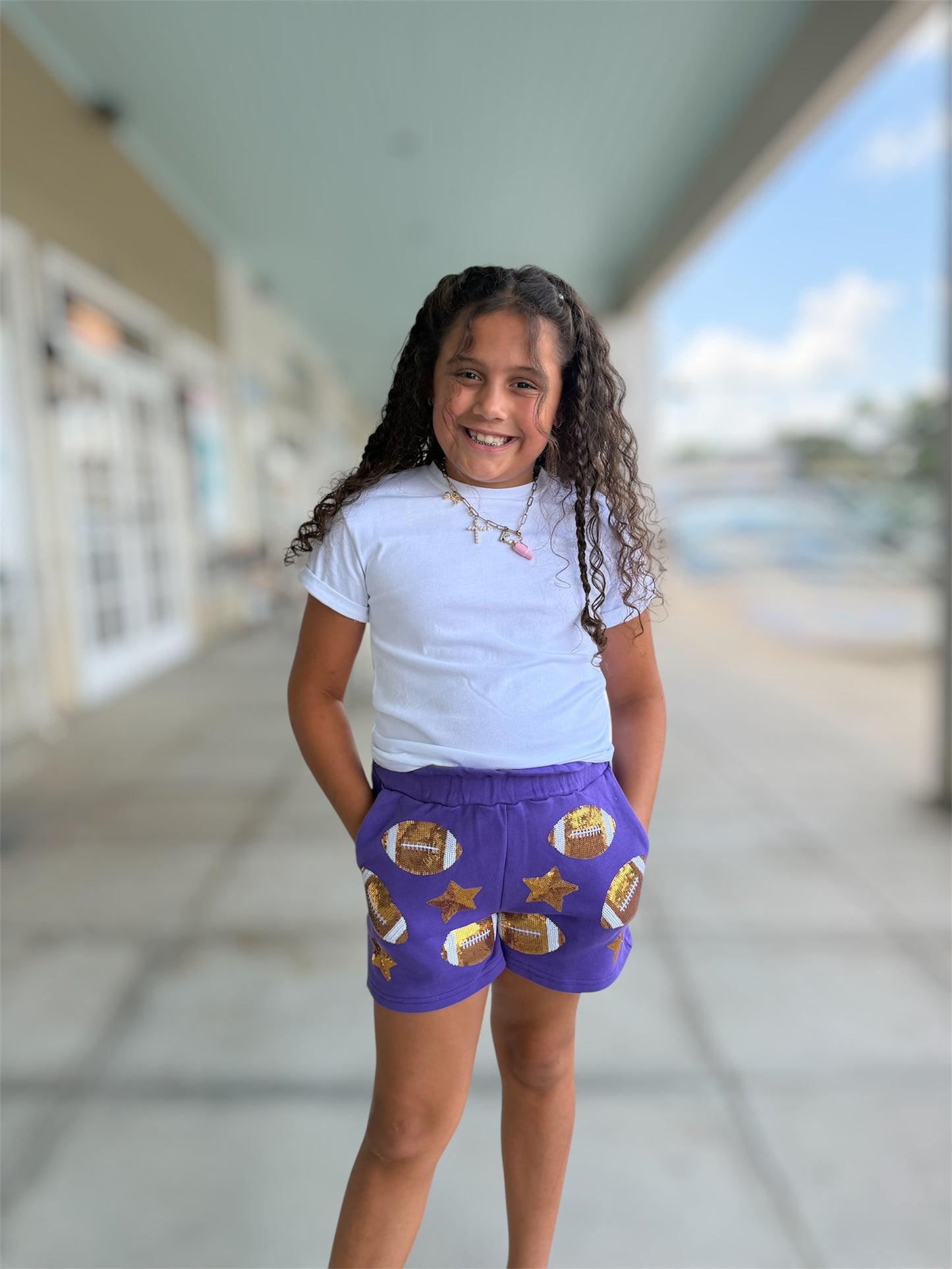 Purple Football Shorts