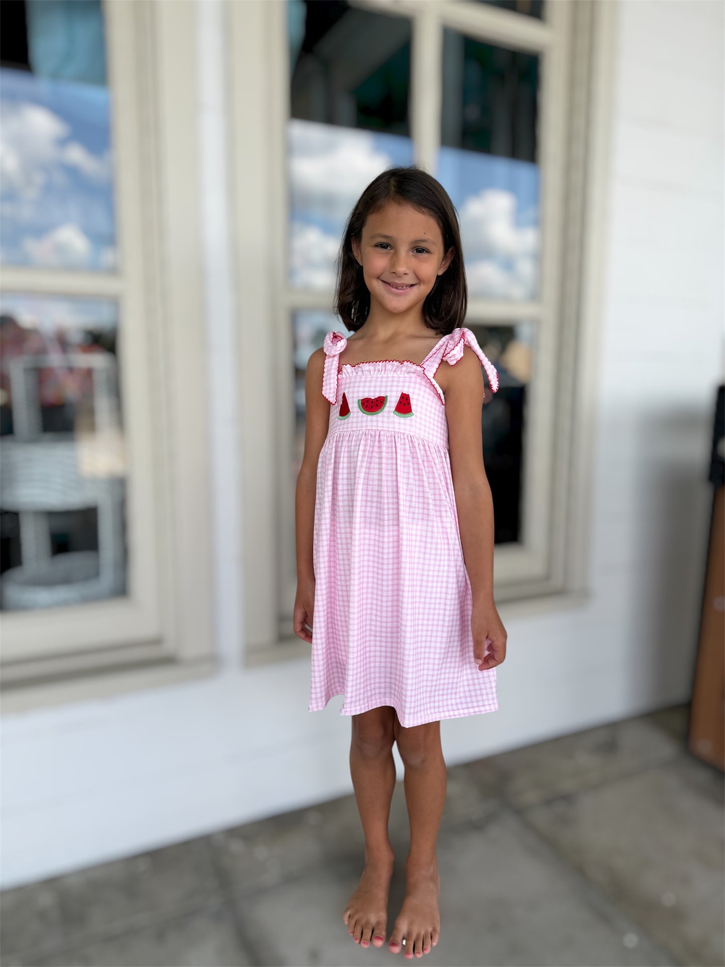 Pink Checkered Watermelon Dress