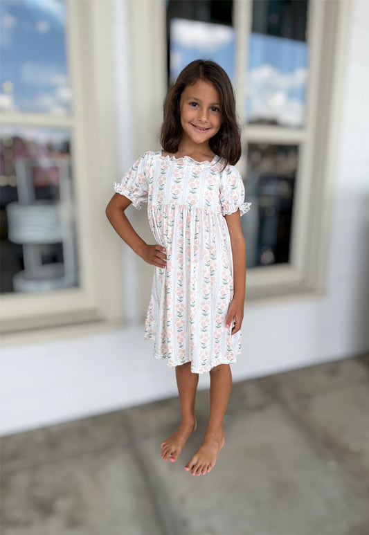 Sage Floral Dress