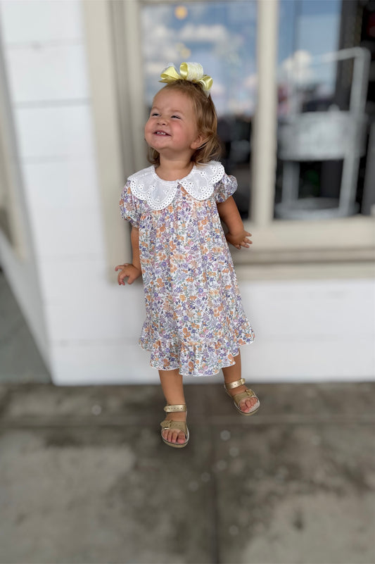 Purple Floral Lace Dress