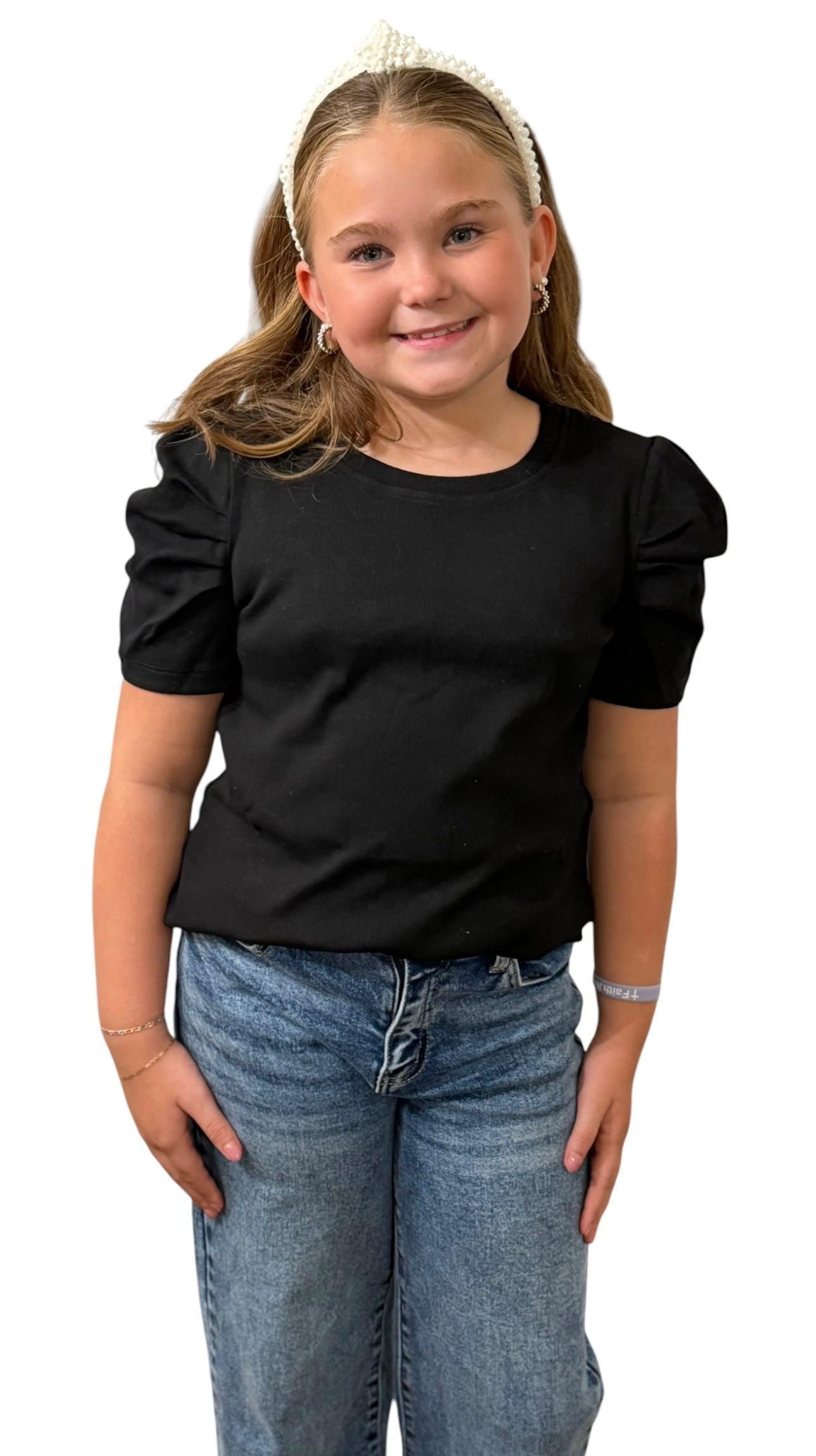 Black Puff Sleeve Shirt