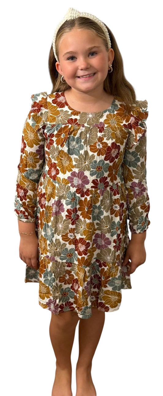 Mustard Floral Dress