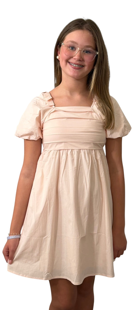 Pink Puff Sleeve Dress