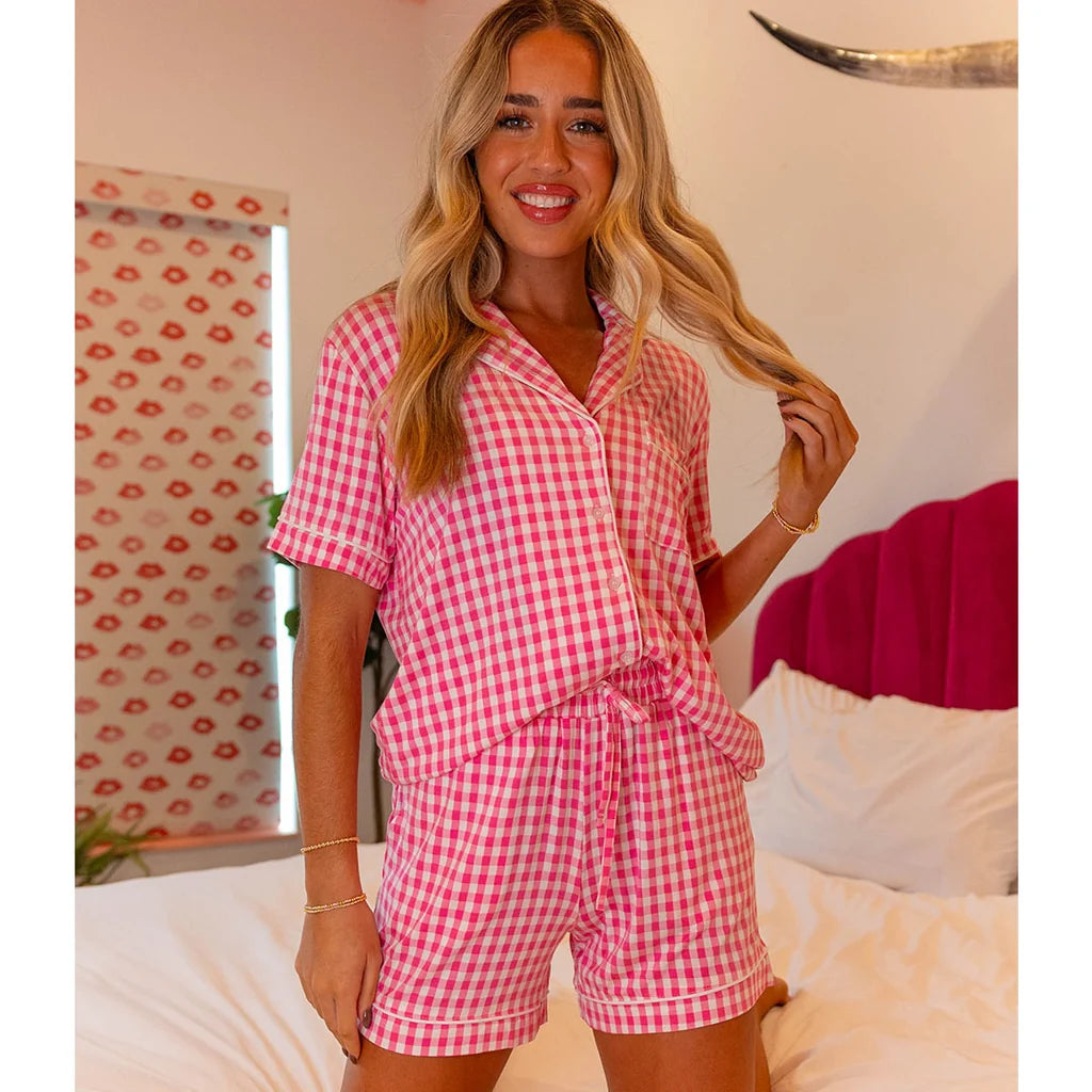 Pink Gingham Lulu Mac PJs - Tween