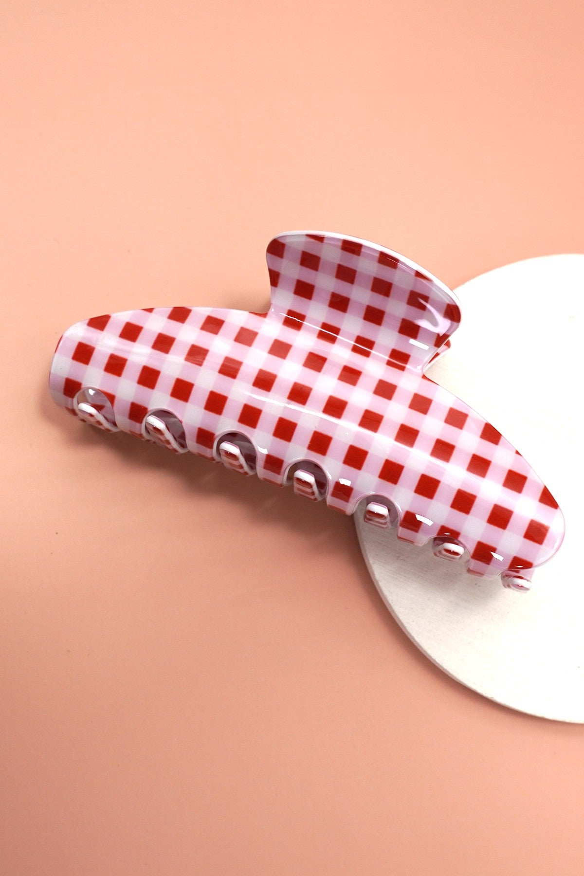 Red Plaid Hair Clip