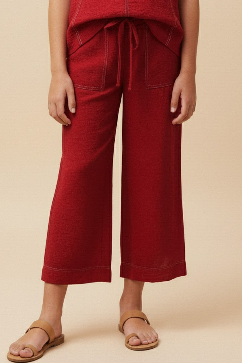 Red Wide Leg Pants