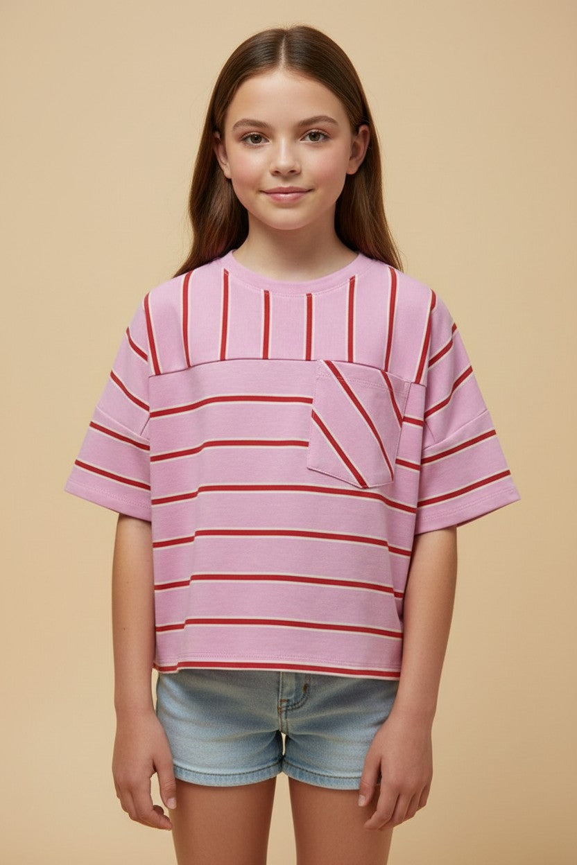 Red & Pink Striped Shirt