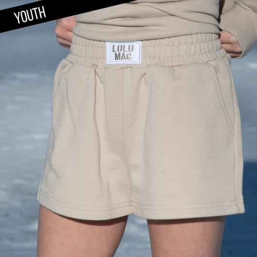 Sand Terry Cloth Lulu Mac Shorts - Youth