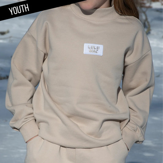 Sand Terry Cloth Mockneck - Youth