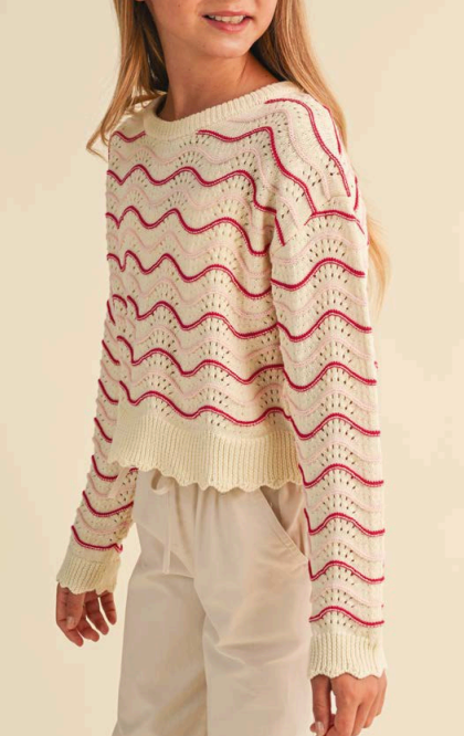 Berry Scallop Sweater
