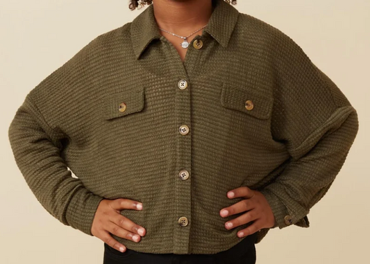 Olive Button Cardigan