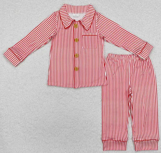 Red & White Striped PJs Set