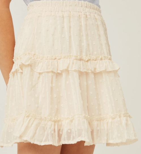 Off White Popcorn Skirt