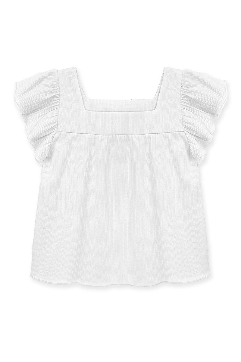 White Lily Ruffle Top