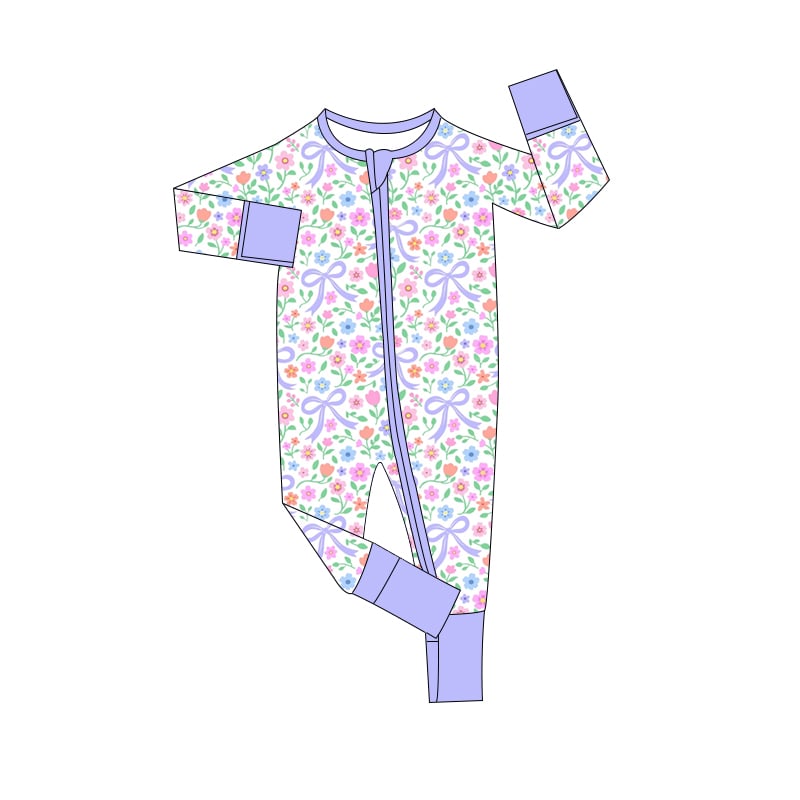 Pretty Purple Bamboo Zipper Jammies
